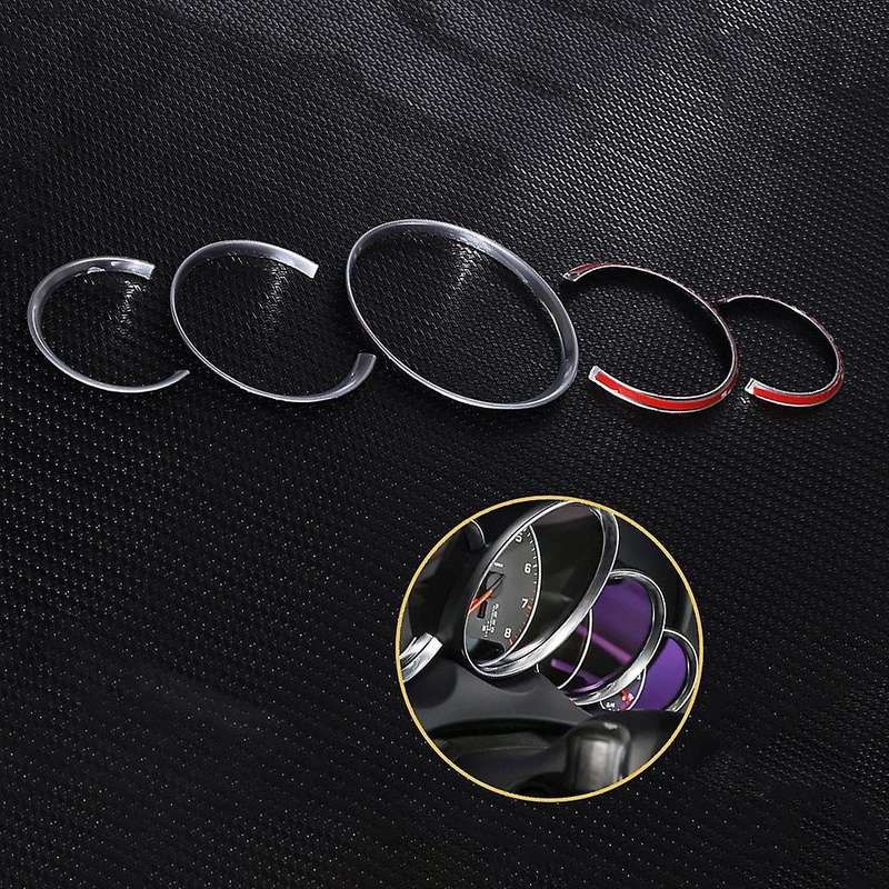 5 Pcs Silver Interior Dashboard Edge Trim Cover Ring for 10-16 , 08-19 ,10-16