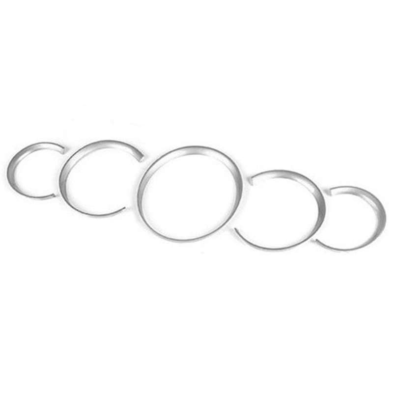 5 Pcs Silver Interior Dashboard Edge Trim Cover Ring for 10-16 , 08-19 ,10-16