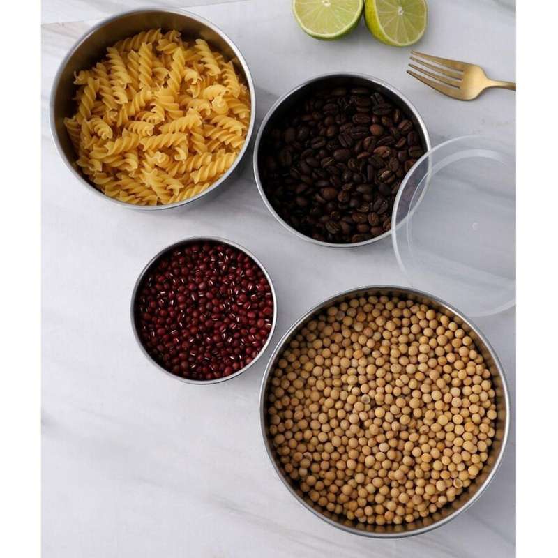 5 PCS Stainless Steel Food Container Sealed Crisper Storage Lunch Box Bowls with Lids Food Storage B