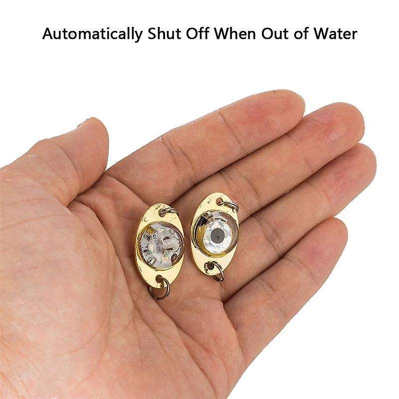 5 Pcs Mini Fishing Lure Light LED Deep Drop Underwater Eye Shape Fishing Bait Luminous Lure,Red