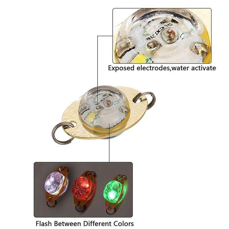5 Pcs Mini Fishing Lure Light LED Deep Drop Underwater Eye Shape Fishing Bait Luminous Lure,Red
