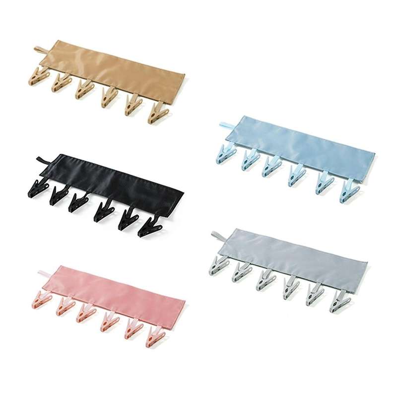5 Pcs Portable Hanger Clips Foldable Clothes Drying Rack Swimsuit Drying Rack Hanger with 6 Clips