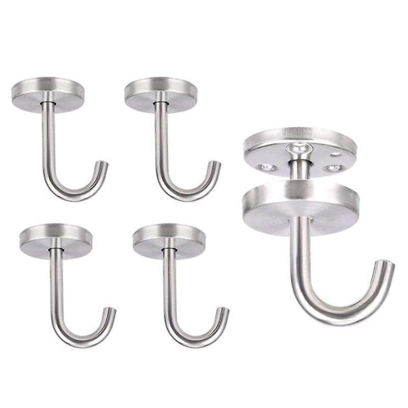 5 Pcs Stainless Steel Ceiling Hook Round Base Top Mount Overhead Wall Hook for Hanging Plants Bird F