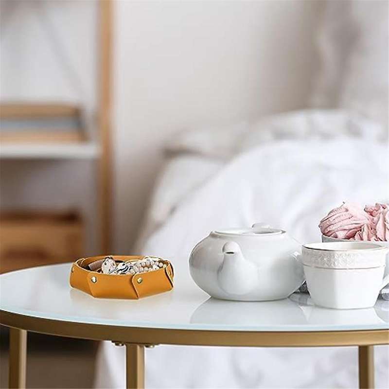 5 Pcs Pvc Leather Valet Tray Desktop Storage Organizer Decorative Folded Watch Tray Catchall Portabl