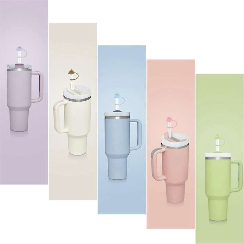 5 Pcs Straw Covers for Cup 40-20 Oz, 0.4 Inches Silicone Straw Cover Caps, Dust-proof and Leak-proo