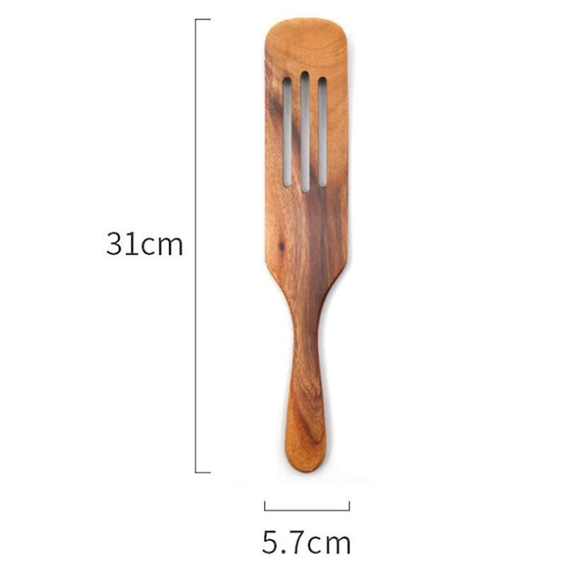 5 Pcs Wooden Spurtles Set,natural Teak Kitchen Utensils Set, Nonstick Cooking Set for Stirring,serv