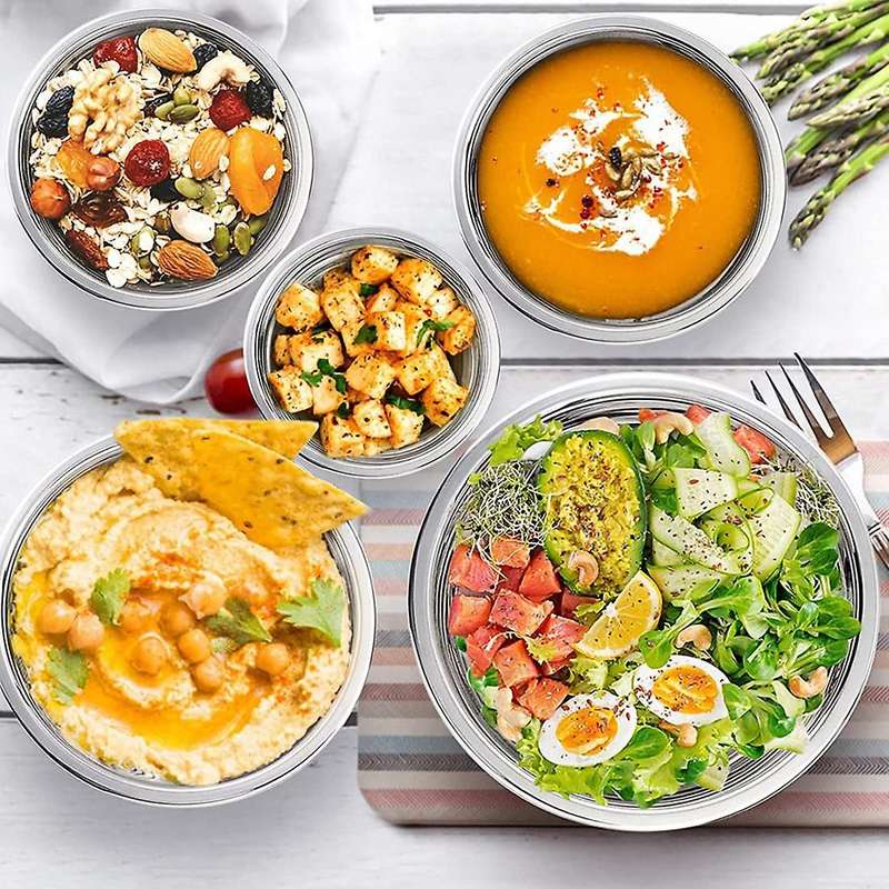 5 Pieces Mixing Bowl,Stainless Steel Salad Bowl Stackable Serving Bowl with Airtight Lids for Kitch