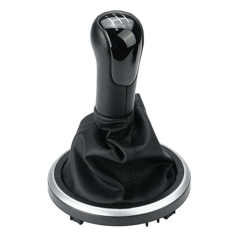 5 Speed Black Car Gear Shift Knob Stick Shift Knob Boot Cover for Fiesta Transit Connect 2002-2022 2