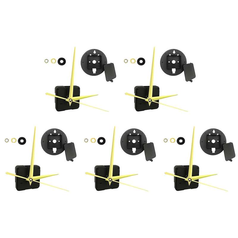 5 Set Silent Quartz Movement Mechanism DIY Wall Clock Motor Kit Replacement Repair Parts with Round