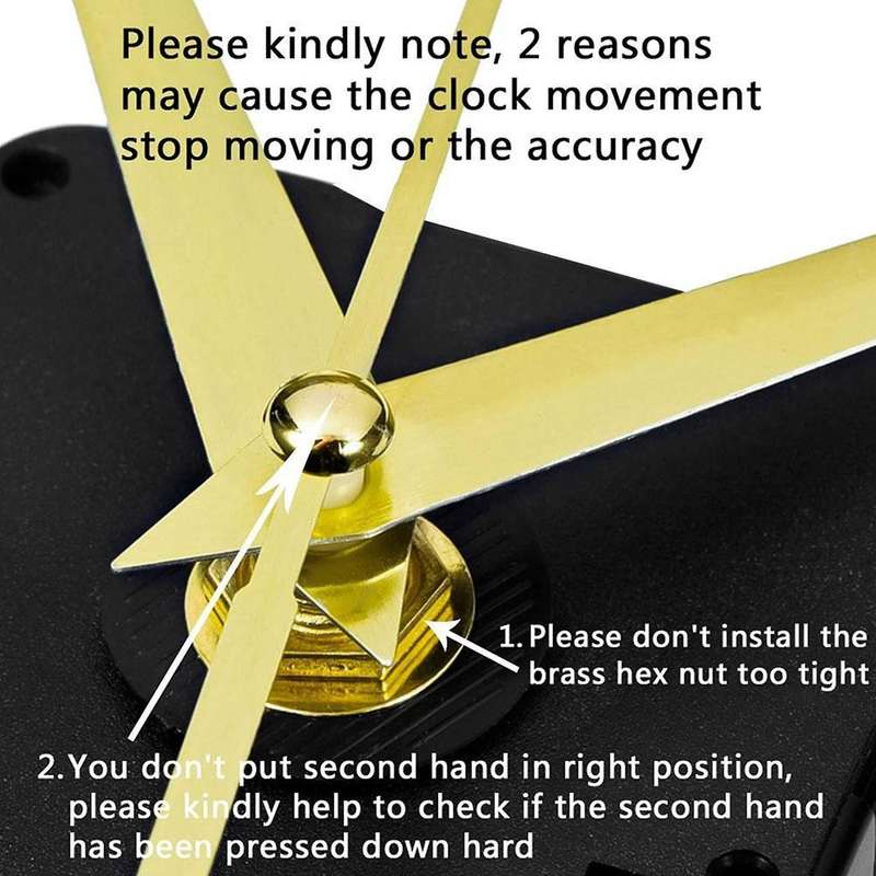 5 Set Silent Quartz Movement Mechanism DIY Wall Clock Motor Kit Replacement Repair Parts with Round