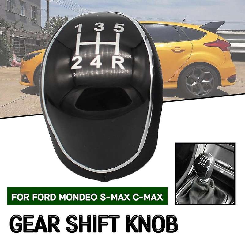 5 Speed Car PU Leather Gear Shift Knob Shift Lever for Mondeo IV C-MAX Transit Focus MK3 MK4 Kuga