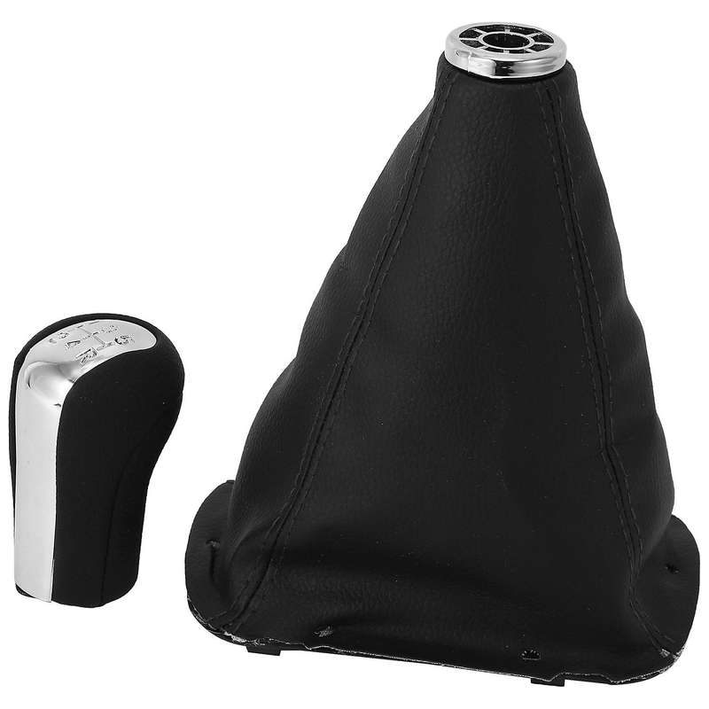 5 Speed Car PU Leather Shift Knob Shifting Cover Shift Boot for Avensis T25 MK2 II 2003-2009