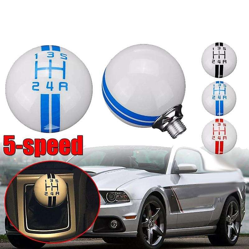 5 Speed Car Universal Gear Shift Knob Handball for White+Black