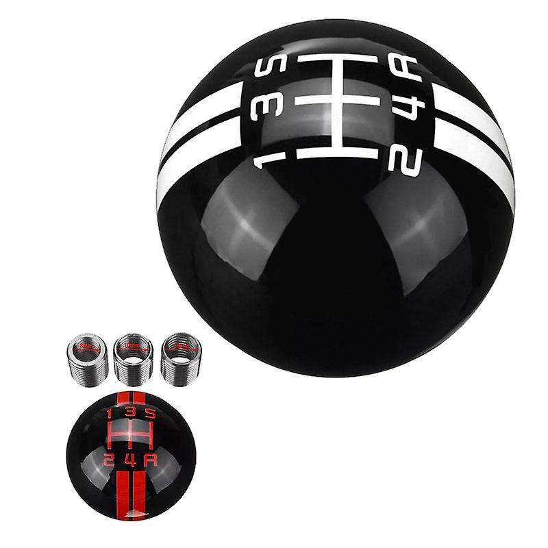 5 Speed Car Universal Gear Shift Knob Handball for Black+White