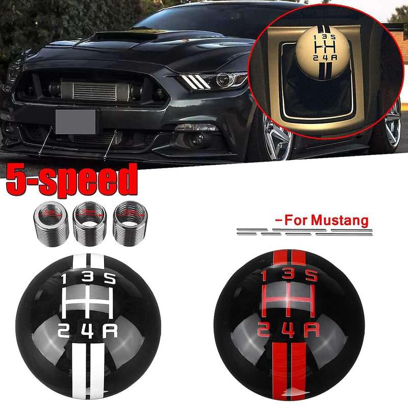 5 Speed Car Universal Gear Shift Knob Handball for Black+White