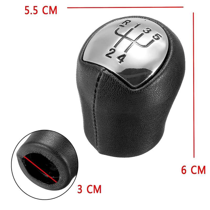 5 Speed Chrome Leather Car Gear Shift Knob Shifter Lever for Espace Kangoo Express Cabriolet