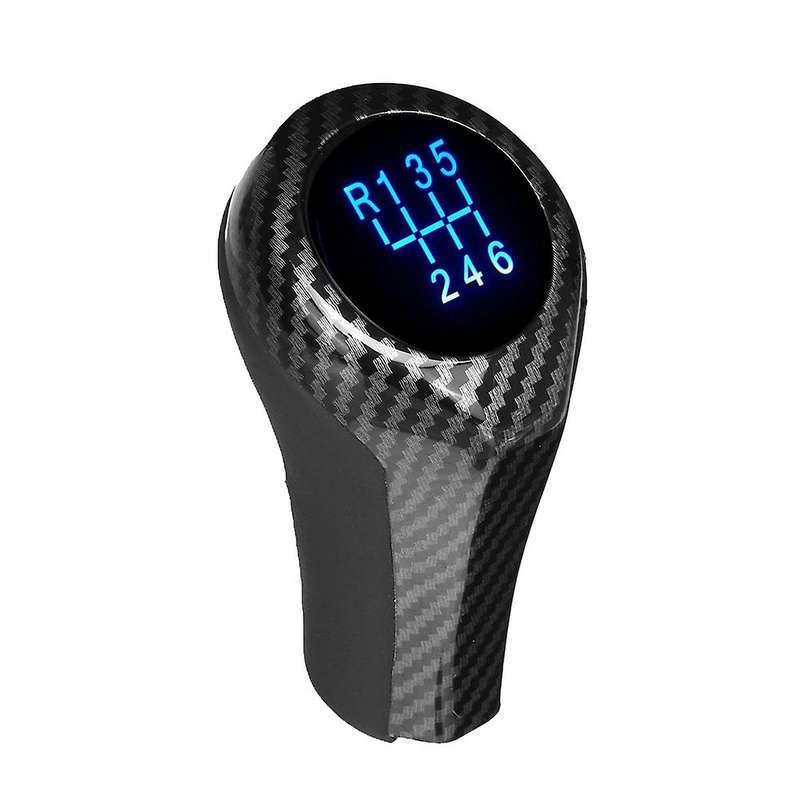 5 Speed Carbon Fiber Car LED Gear Shift Knob Shifter Lever Handle Stick for E46 E90 E91 E92 X1 X3 X5