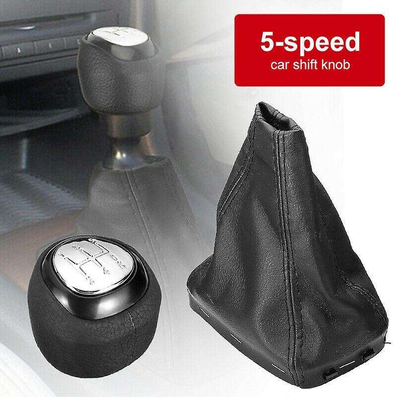 5 Speed Gear Shift Knob Leather Lever Shifter for SAAB 93 9-3 2003-2012