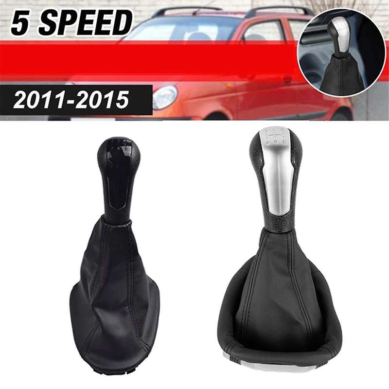 5 Speed Gear Shift Head Car Manual Gear Shift Knob with Boot for Barina Spark M300 2011-15 B