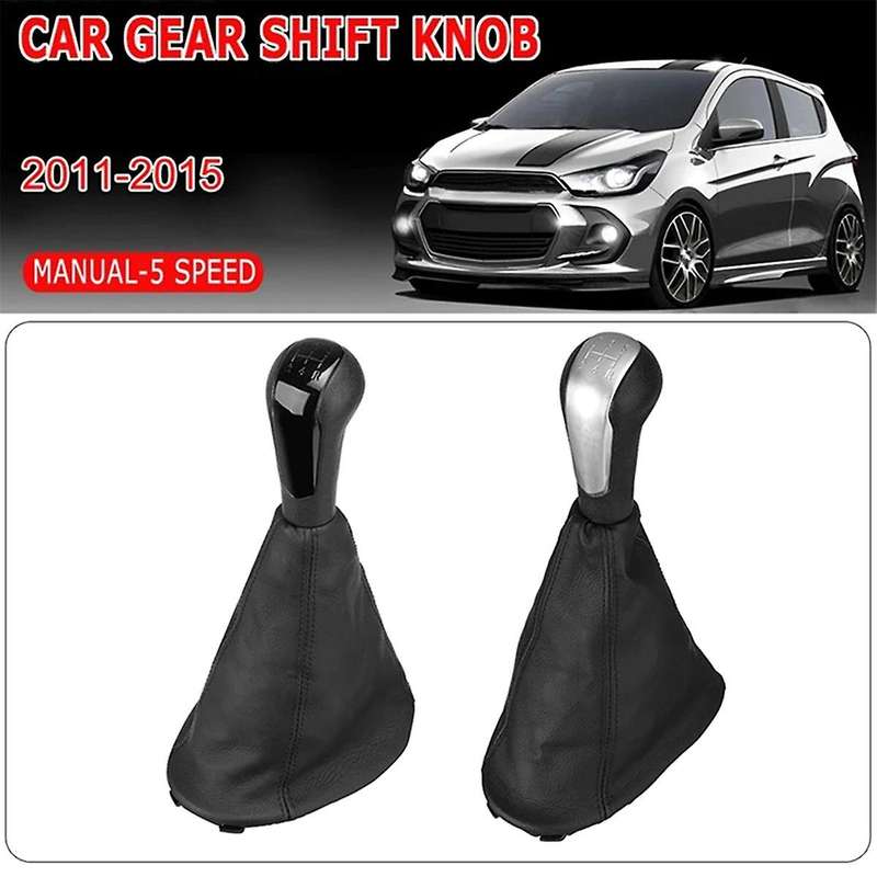 5 Speed Gear Shift Head Car Manual Gear Shift Knob with Boot for Barina Spark M300 2011-15 B