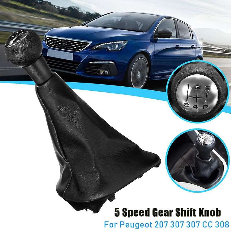 5 Speed Gear Shift Stick Leather Gaitor Gaiter Knob for 207 307 Cc 308