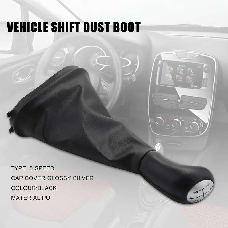 5 Speed Leather Manual Car Gear Lever Compatible Renault