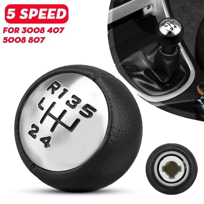 5 Speed PU Leather Shift Knob Head Handball for 307 308 3008 407 5008 807 for C3 C4 C4 C8