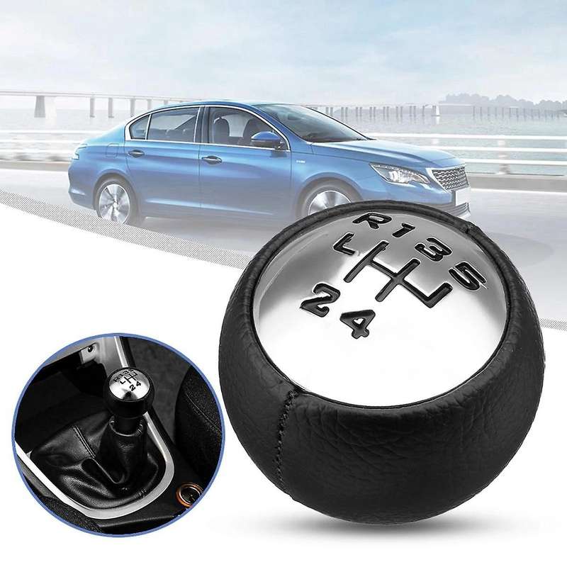 5 Speed PU Leather Shift Knob Head Handball for 307 308 3008 407 5008 807 for C3 C4 C4 C8