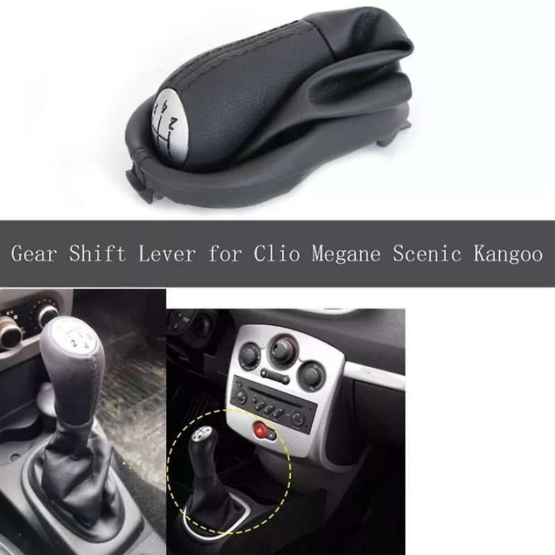 5 Speed Maunal Car Shift Knob Lever with Boot Cover for 2 3 Ii 2 Ii Scenic 2 Ii Kangoo Plastic