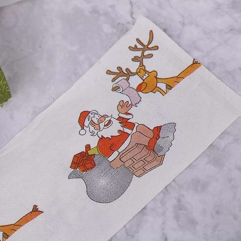 5 Styles Paper Roll Tissue Paper Towels Xmas Office Room Toilet Paper 5 Roll