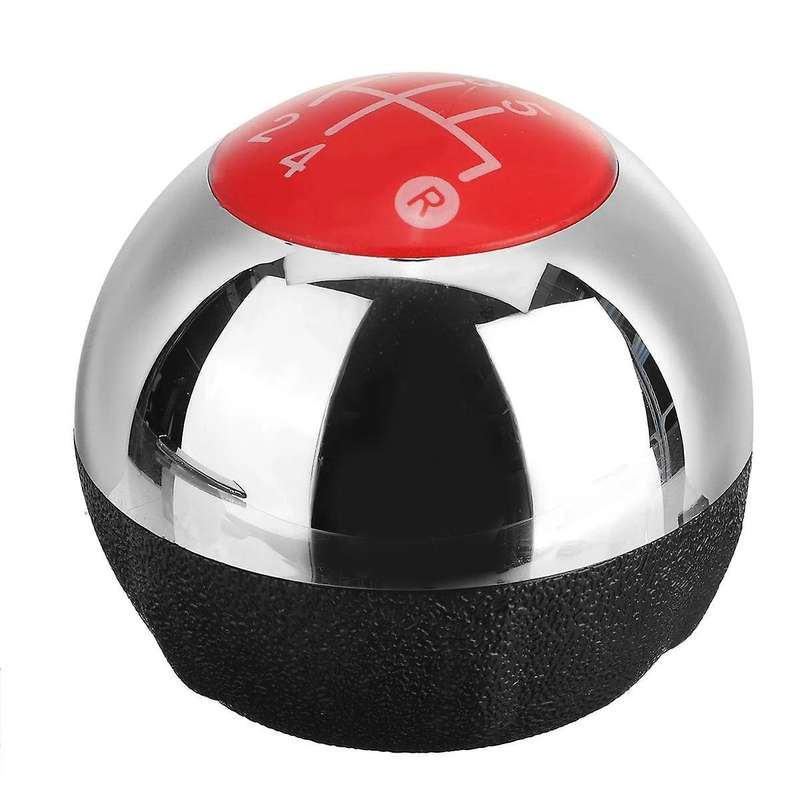 5 Speed Shift Knob Shift Transmission Lever Knob Manual for 2012-2018 Chrome+Red 55344048