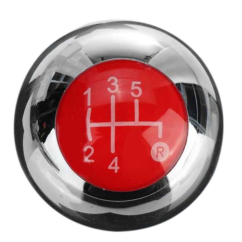 5 Speed Shift Knob Shift Transmission Lever Knob Manual for 2012-2018 Chrome+Red 55344048