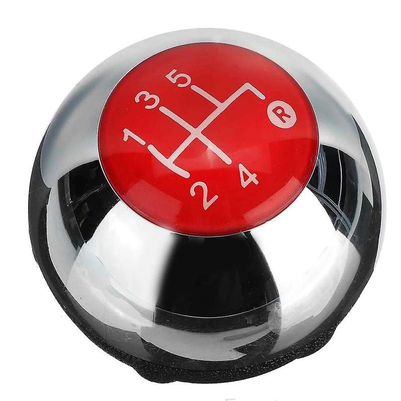 5 Speed Shift Knob Shift Transmission Lever Knob Manual for 2012-2018 Chrome+Red 55344048