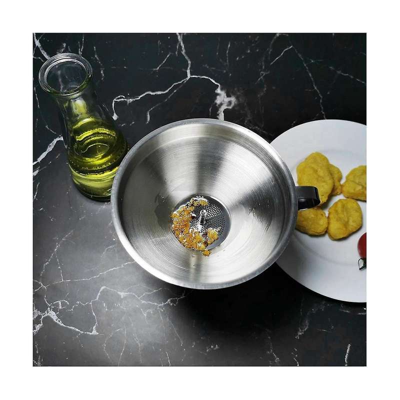 5.1 Inch 304 Stainless Steel Kitchen Funnel with 200 Mesh Food Filter Strainer for Transferring Liqu