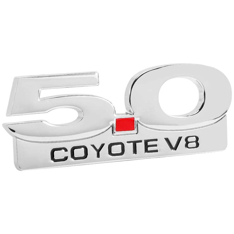5.0 V8 Emblem for 11-14 F250 F350 Chrome Side Body Emblems Decal Sticker Badge Nameplate