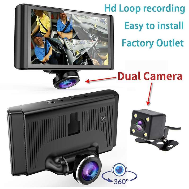 5.0inch Car DVR 2 Cameras Lens Dash Camera Dual Lens GPS Rearview Camera Video Recorder Auto Registr