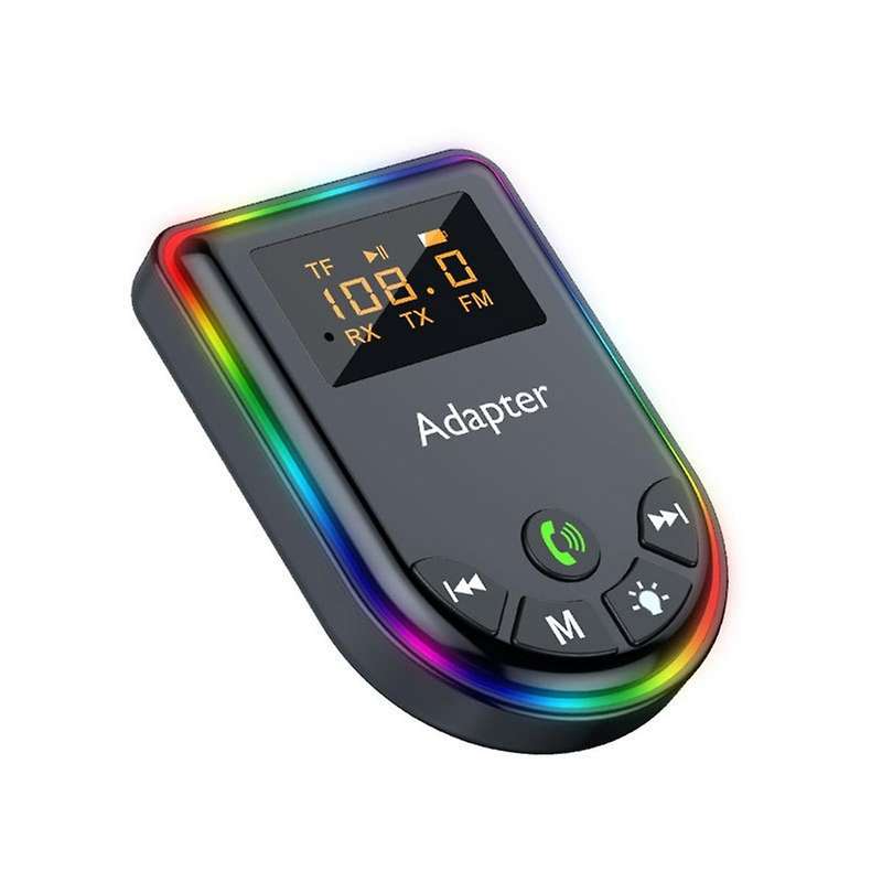 5.3 Bluetooth Transmitter Receiver 2-In-1 Bluetooth Adapter with LED Display RGB Light for Car PC TV