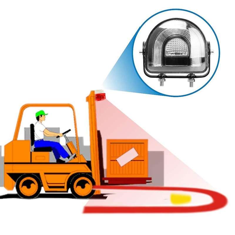 5.4 Inch LED Forklift Arch Safety Light Red 25W DC10-80V Safety Warning Light Arc Zone Safety with Y