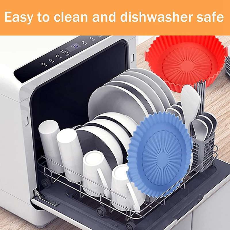 5.5-6.5 Inches Silicone Liners Basket Round for 1-3 Qt Airfryer, Heat Resistant Reusable Baking Co