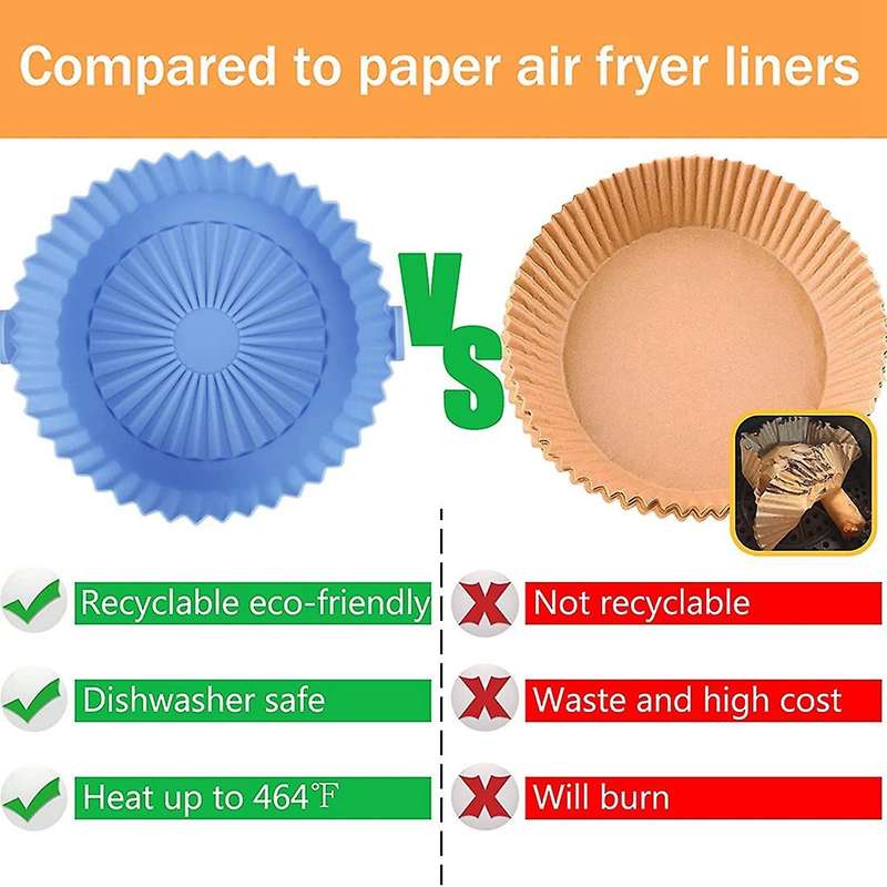 5.5-6.5 Inches Silicone Liners Basket Round for 1-3 Qt Airfryer, Heat Resistant Reusable Baking Co