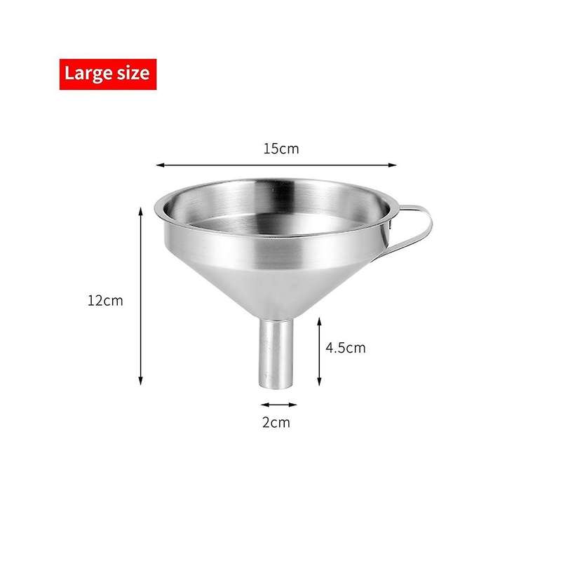 5.9 Inch 304 Stainless Steel Kitchen Funnel with 200 Mesh Food Filter Strainer for Transferring Liqu