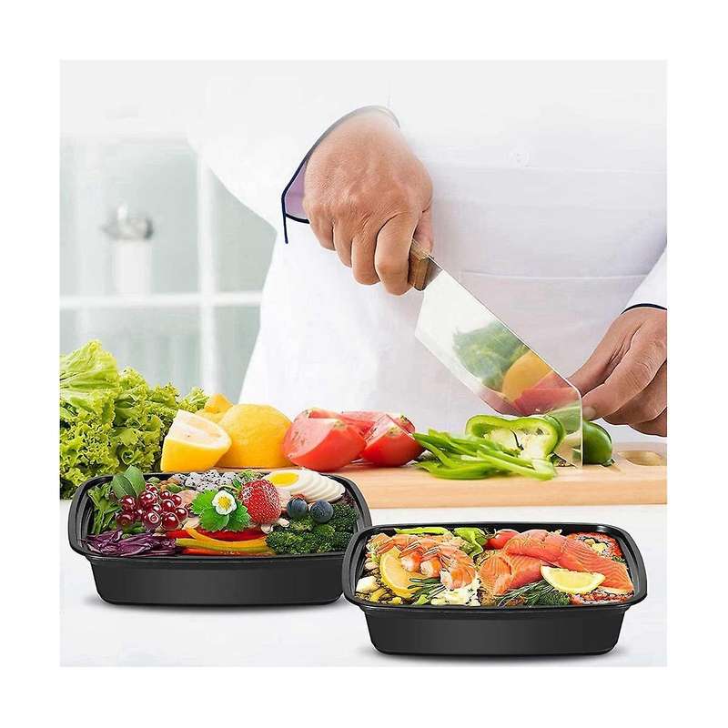 50 Pack 1000ml Meal Prep Container,lunch Bento Fruit Box with Lids,portable Lunch Food Storage Cont