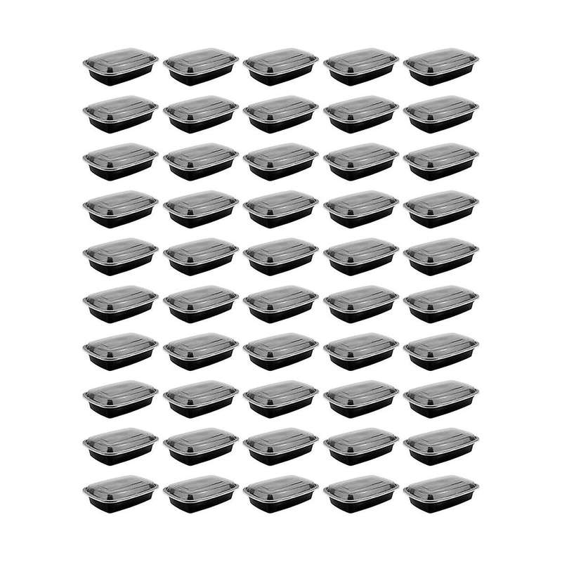 50 Pack 1000ml Meal Prep Container,lunch Bento Fruit Box with Lids,portable Lunch Food Storage Cont