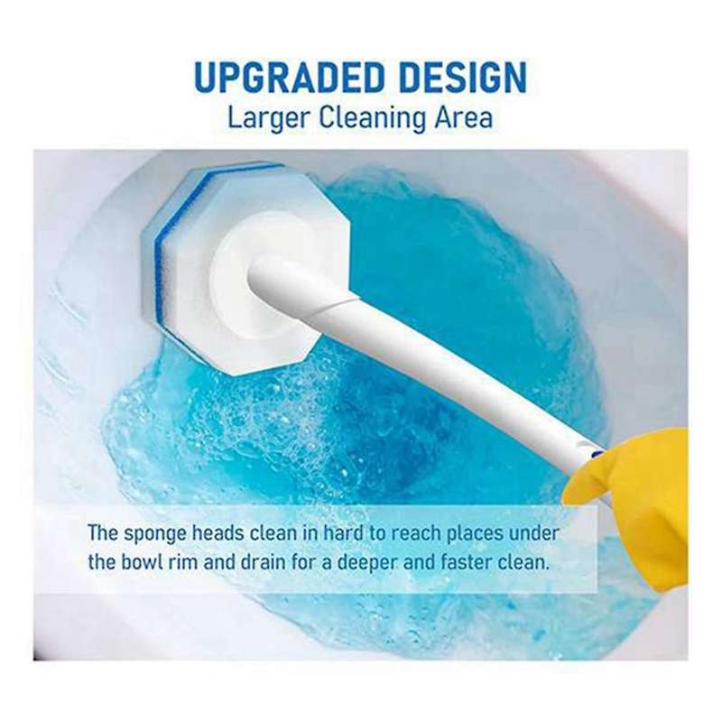 50 Count Upgraded Toilet Brush Wand Disposable Toilet Cleaning Wand Head Compatible Wand Refills