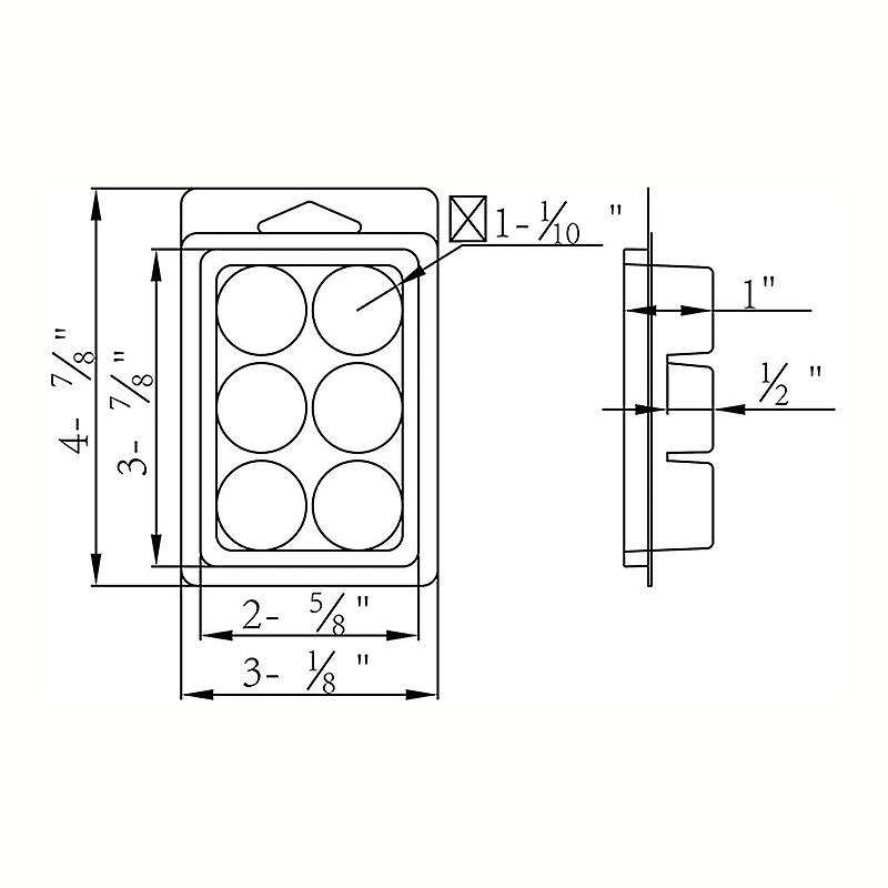 50 Pack Wax Melt Containers-6 Cavity Clear Empty Plastic Wax Melt Round Clamshells for Wax Melts Can