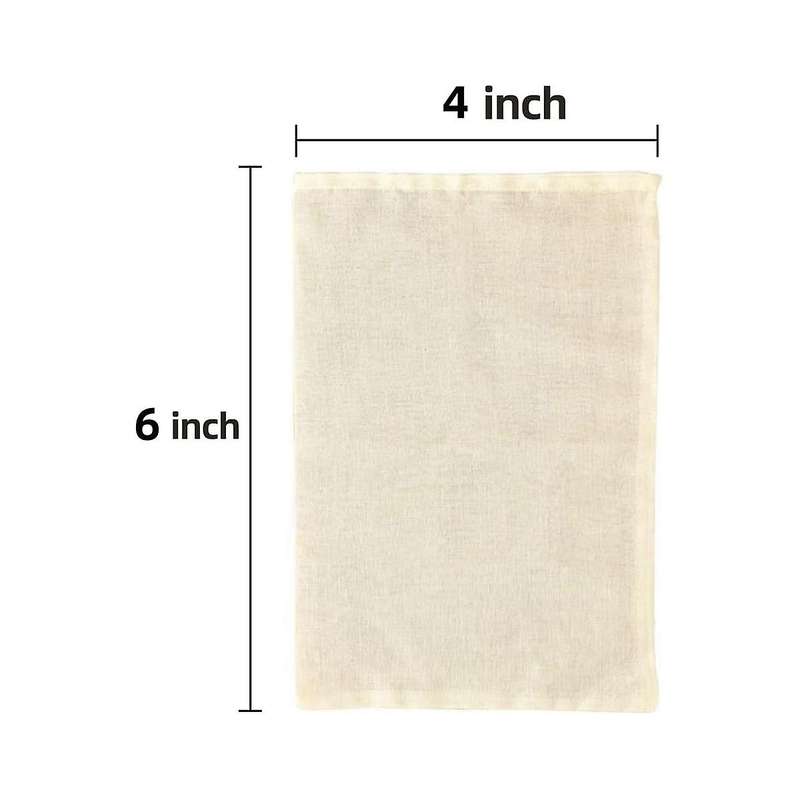 50 Pcs 4 X 6 Inches Cotton Muslin Bags, Reusable Drawstring Bags for Tea, Cheesecloth Sachet Bags F
