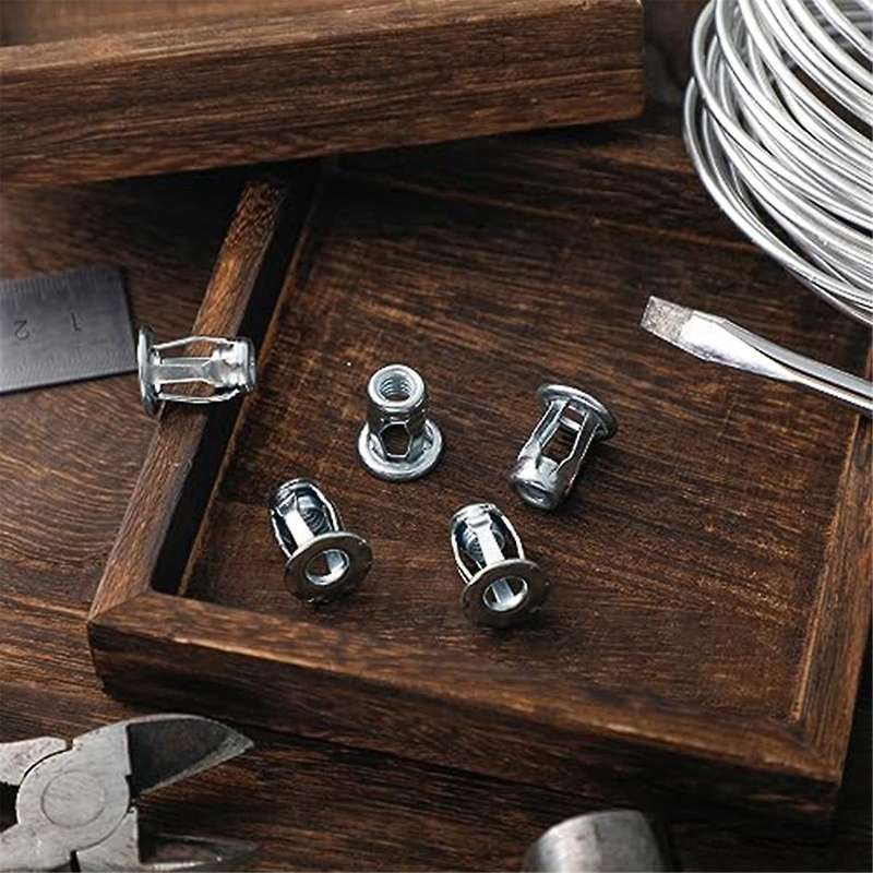 50 Pcs Jack Flange Short Nuts Petal Nuts Expansion Nuts for 4x20 Petal Nuts Hollow Wall Iron Skin Li