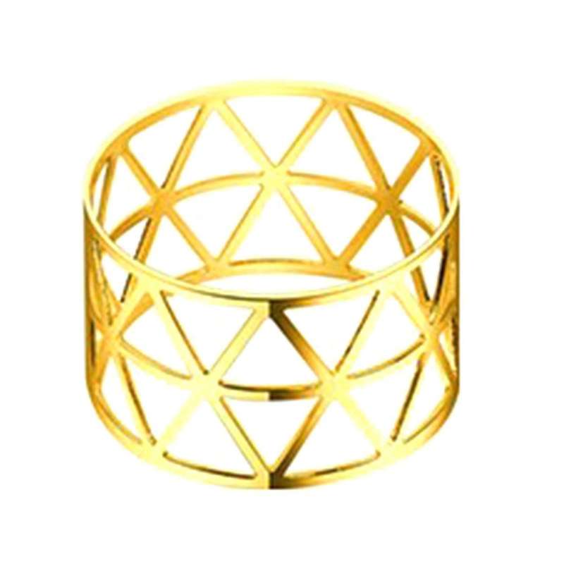 50 Pcs Gold Napkin Rings Metal Napkin Rings Holders Hollow Out Devise Delicate Napkin Rings Bulk for
