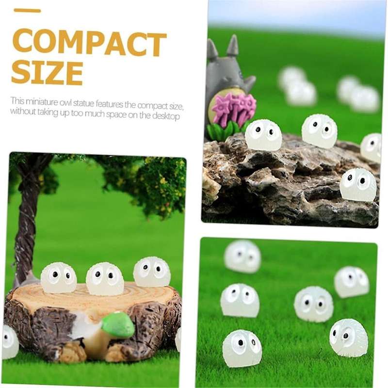 50 Pcs Micro-Landscape Owl Lawn Statues Miniatures Animal Decor Mini Glow in the Dark Statue Garden