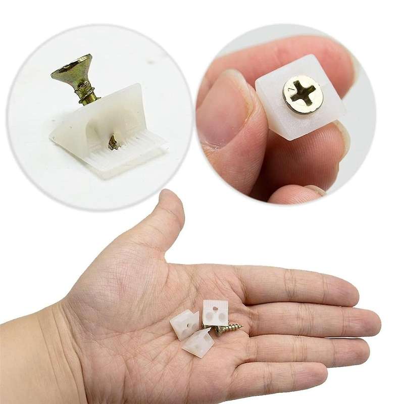 50 Pcs Drawer Supports, White Plastic Drawer Bottom Sagging Repair Fixing Mending Wedges with Screws